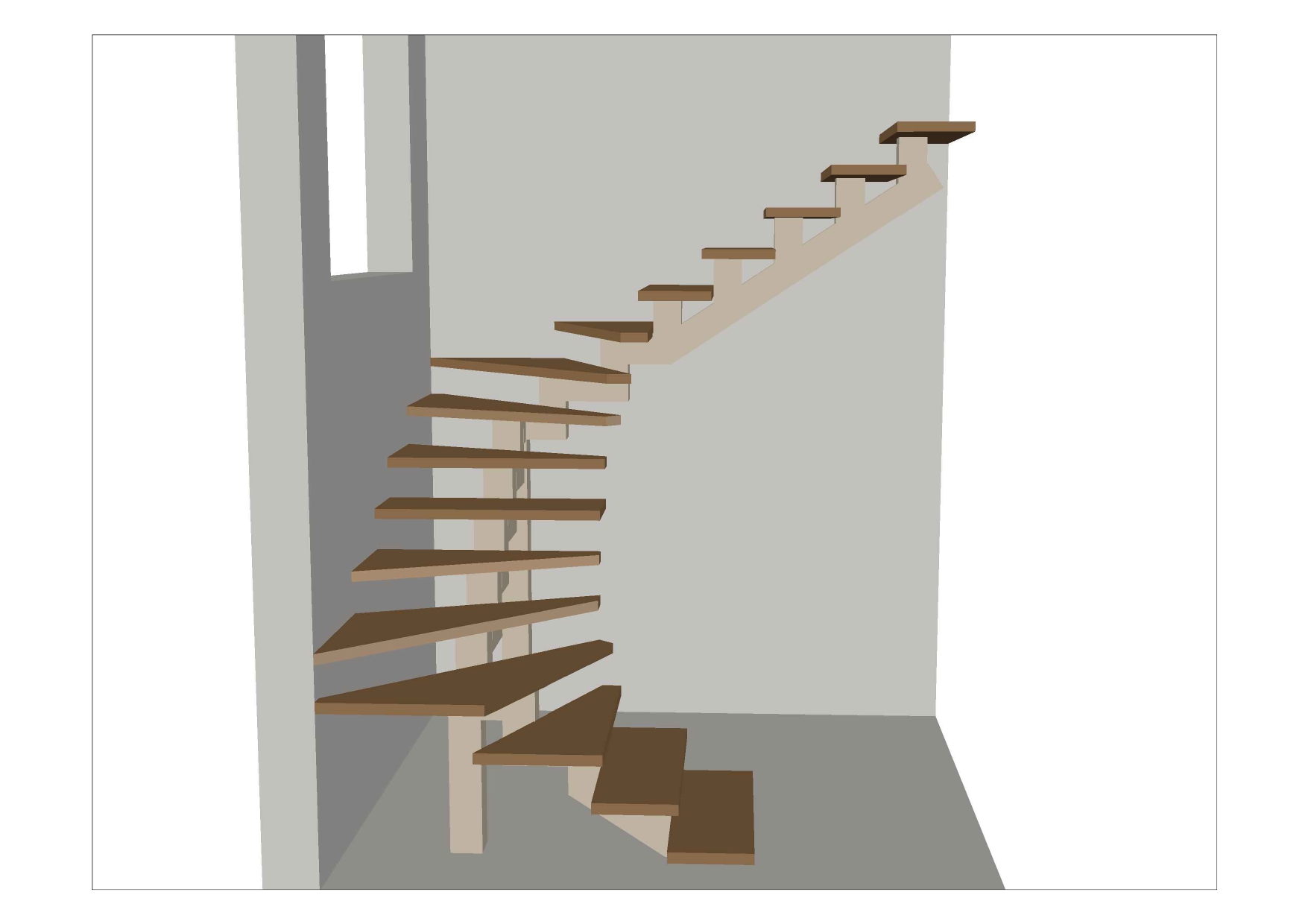 Lestnica na monokosoure-3d